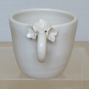 Erica Moore Pottery Los Angeles Hand-Sculpted Floral Ceramic Flower Handle Mug